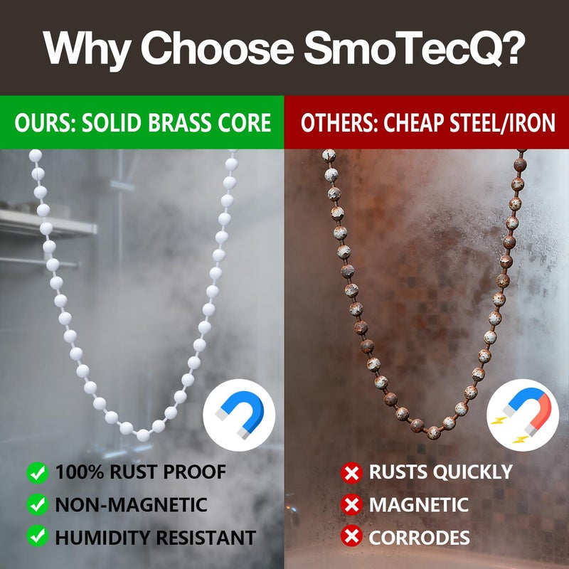 SmoTecQ سلسلة سحب مروحة السقف SmoTecQ مع لمبة زجاجية مزخرفة ومجموعة سحب المروحة، تناسب جميع مراوح السقف والمصابيح القياسية بقطر 3 مم (أبيض) - Image 4
